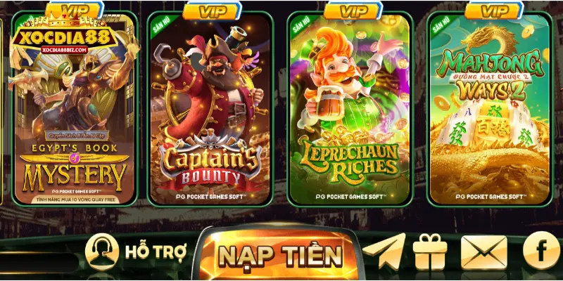 Đa dạng các trò chơi slot với tỷ lệ nổ hũ trúng thưởng siêu cao